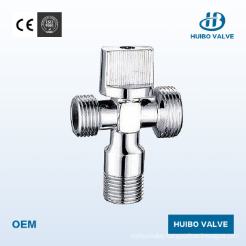 1/2" Inch Three-Way Brass Angle Valve with Ce Certificate